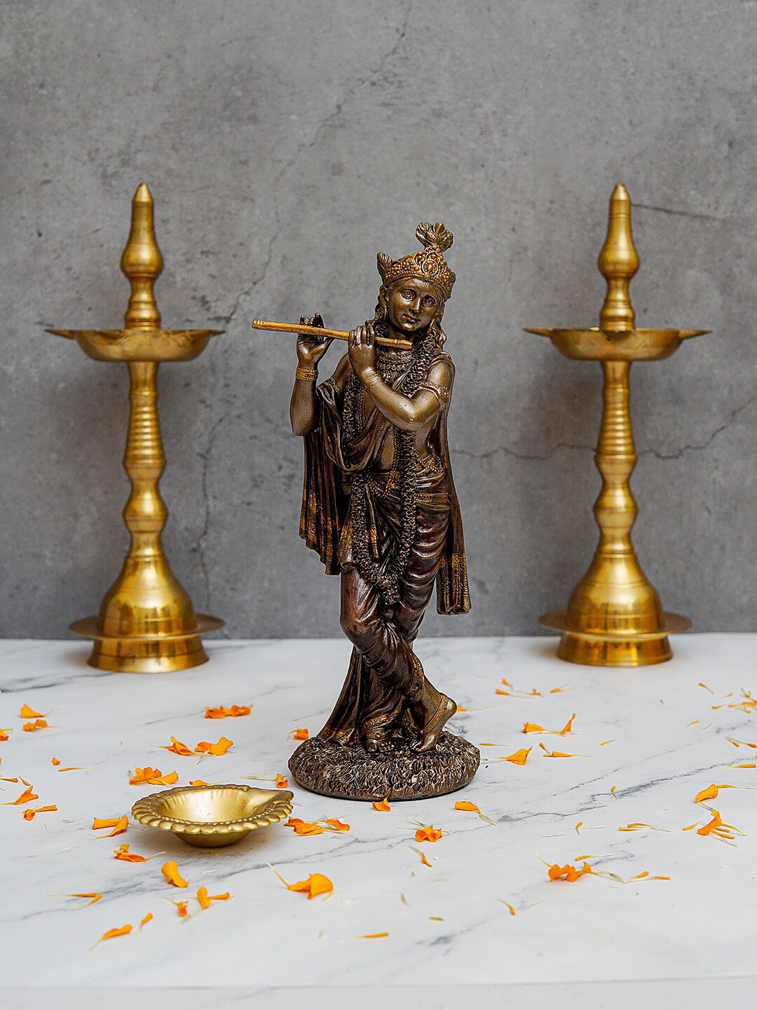 

StatueStudio Metallic Toned Krishna Idol Showpiece