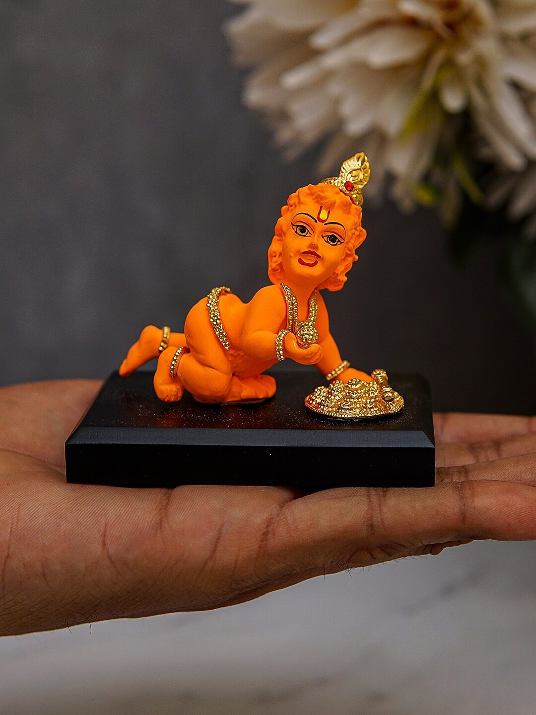 

StatueStudio Orange Bal Gopal Krishna Idol Showpiece