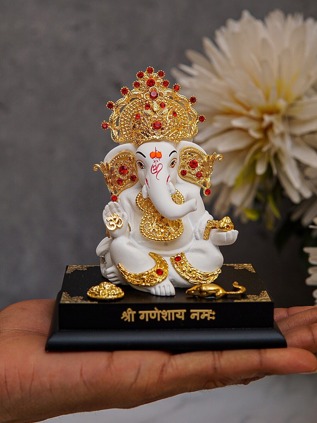 

StatueStudio White & Gold-Toned Ganesha Idol Showpiece