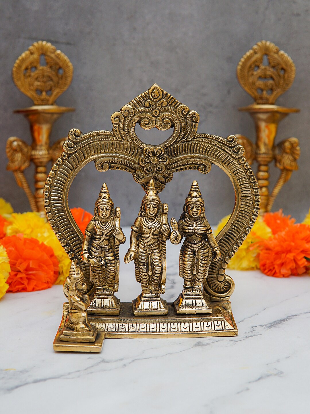 

StatueStudio Gold-Toned Ram Darbar Charan Paduka Showpieces