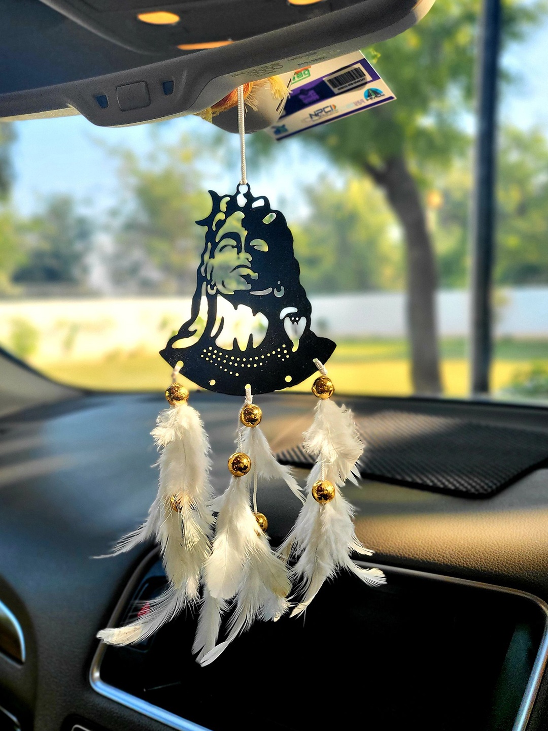 

BS AMOR Vibrant Shiv Car Hanging Windchimes, White