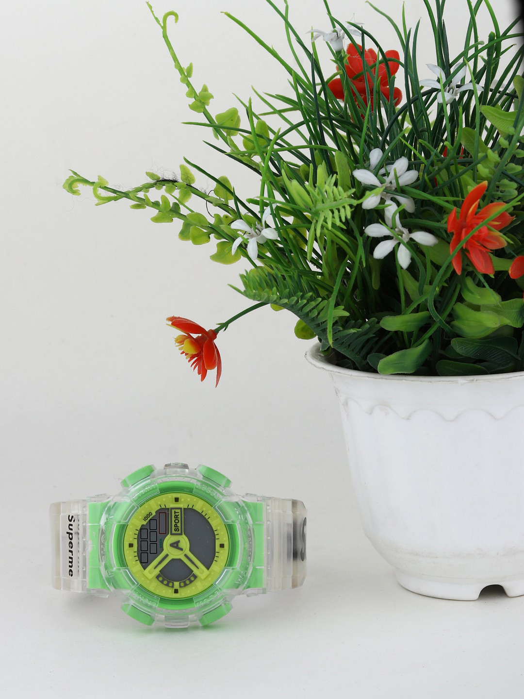 

Fantasy World Kids Solid Dial & Straps Digital Multi Function Watch FW-Sport-008-GR, Green