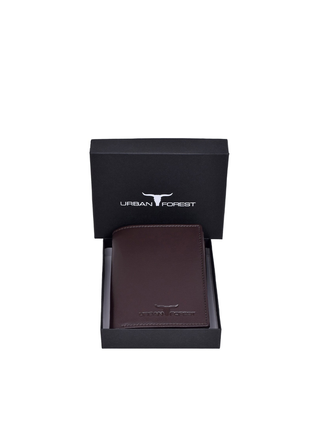 

URBAN FOREST Men Leather Two Fold Wallet, Brown
