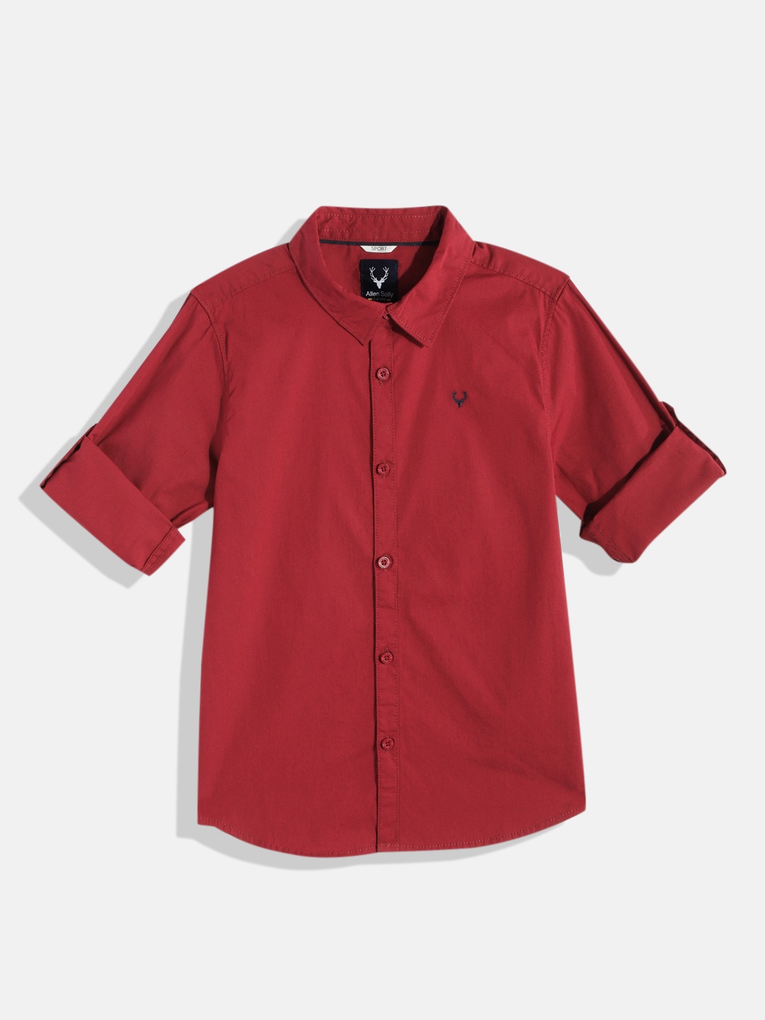 

Allen Solly Junior Boys Maroon Solid Comfort Casual Shirt