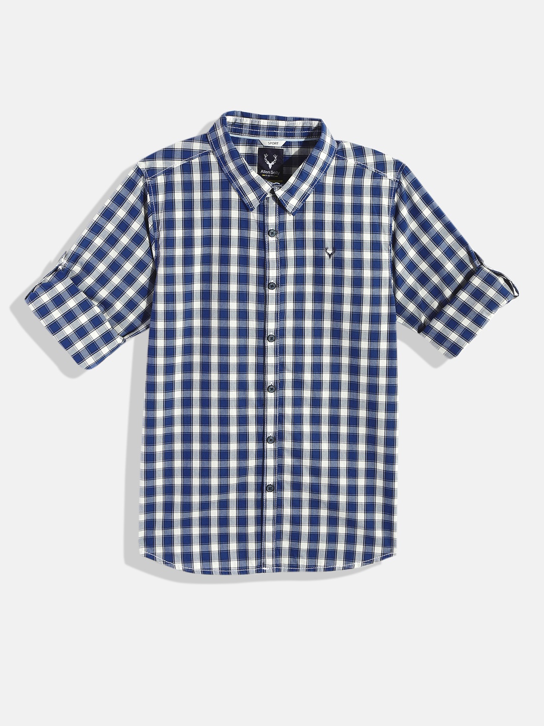

Allen Solly Junior Boys Blue Comfort Checked Pure Cotton Casual Shirt