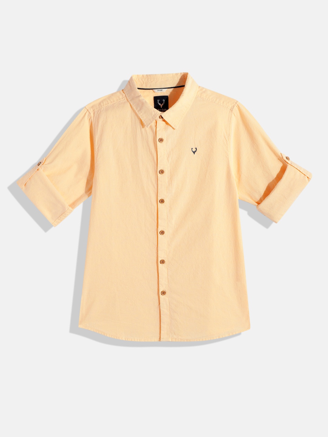 

Allen Solly Junior Boys Yellow Solid Pure Cotton Comfort Casual Shirt