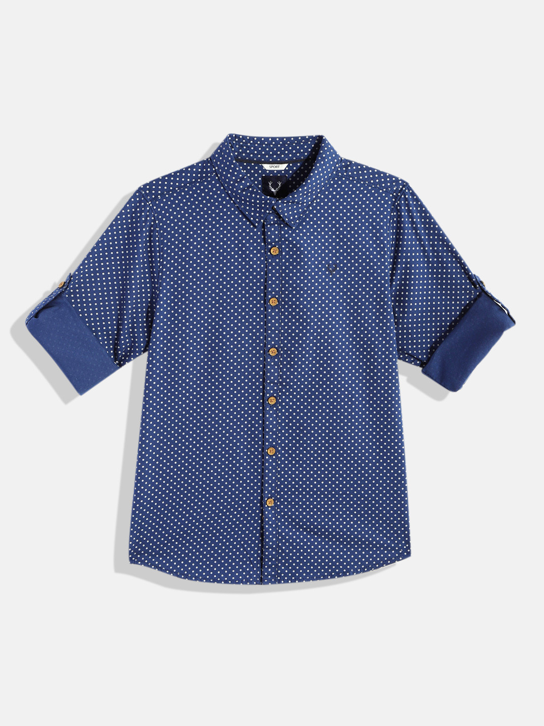 

Allen Solly Junior Boys Blue Printed Pure Cotton Casual Shirt