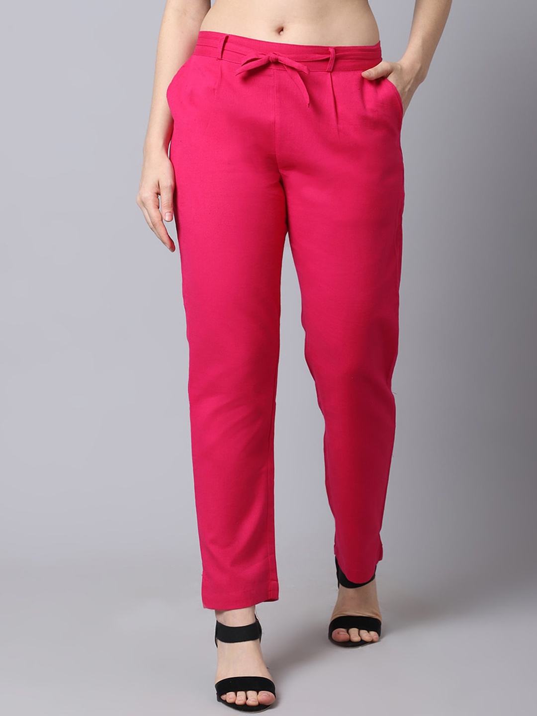 

Pistaa Women Pink Cigarette Trousers