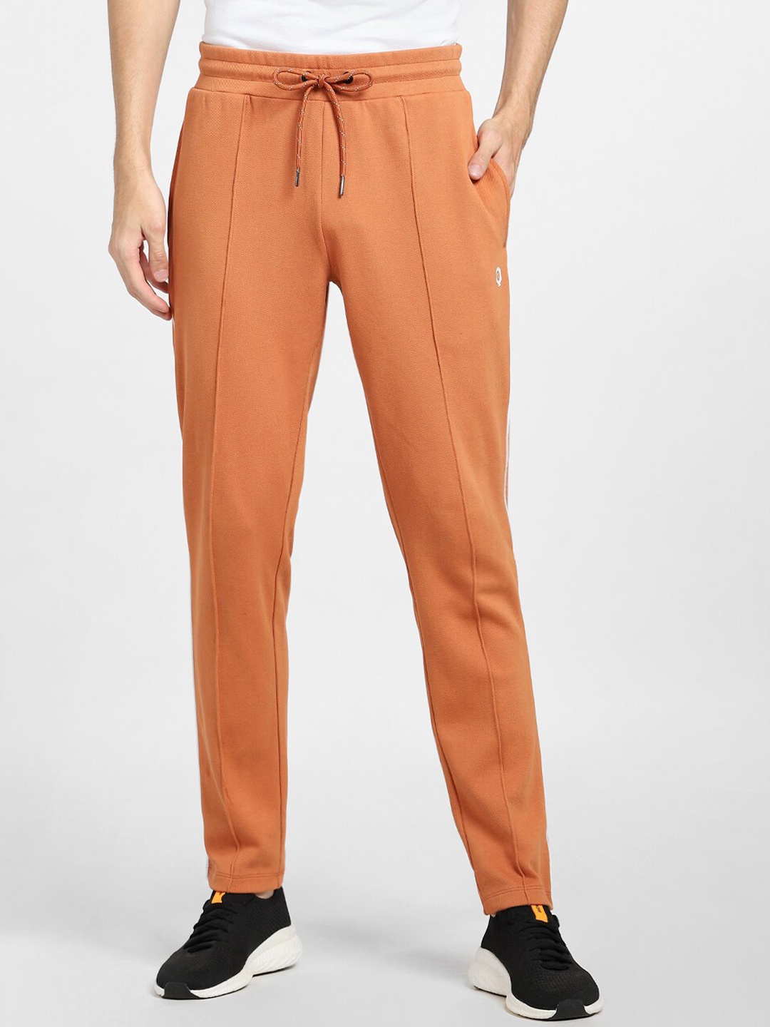 

Jack & Jones Men Orange Solid Cotton Track Pants