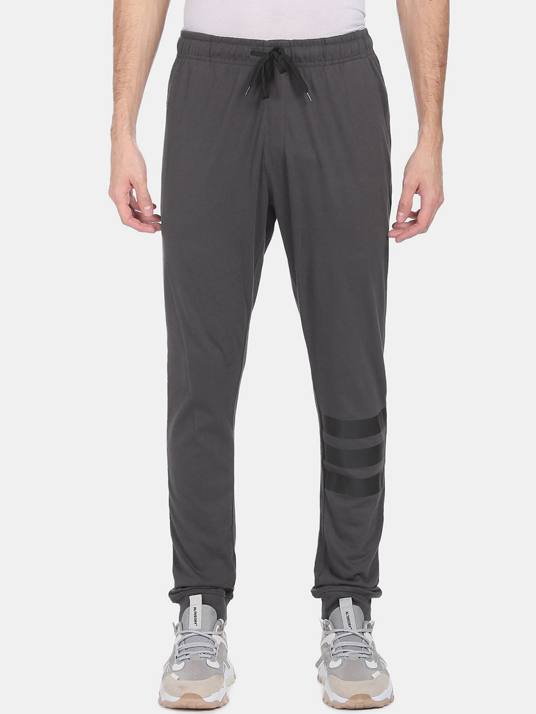 

Arrow Men Grey Solid Straight-Fit Cotton Joggers