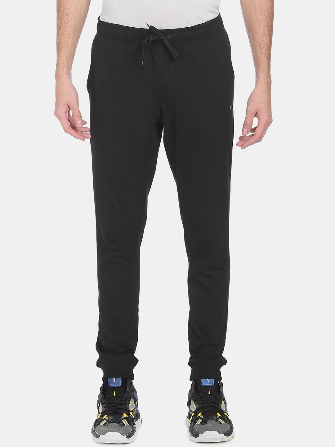 

Arrow Men Black Solid Pure Cotton Joggers