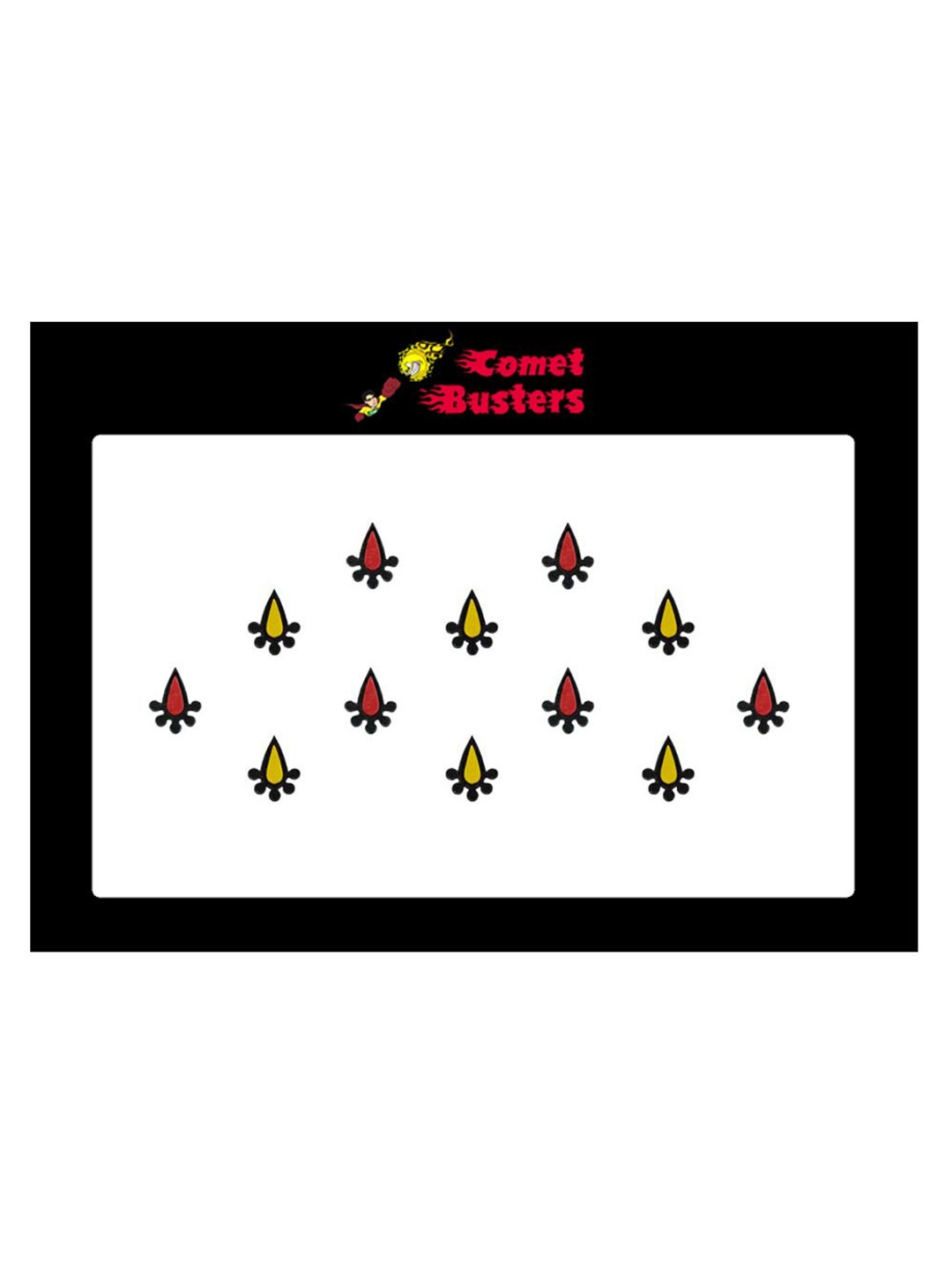 

Comet Busters Set Of 12 Red & Yellow Multicolor Bindis