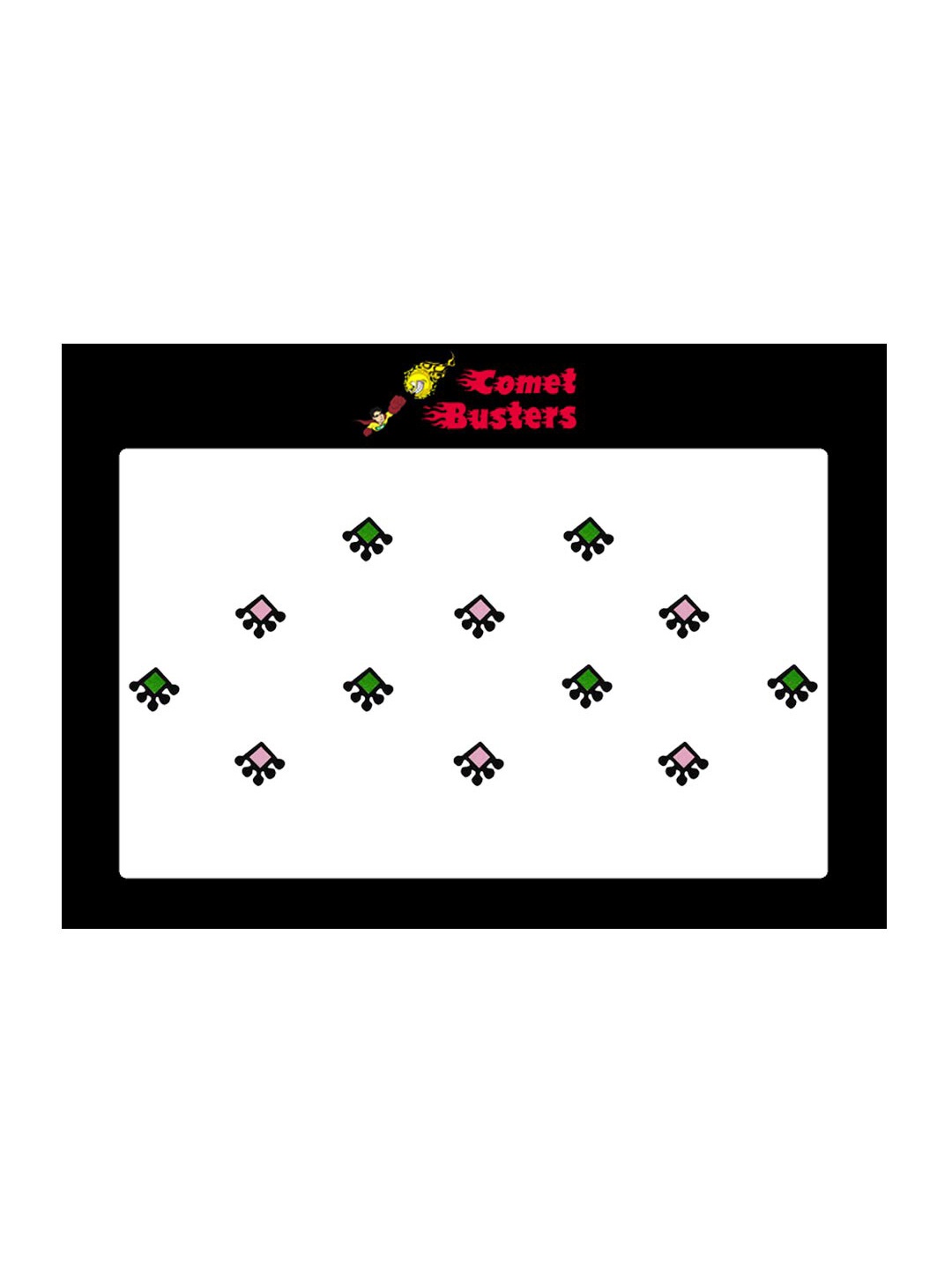 

Comet Busters Set Of 12 Green & Pink Bindis