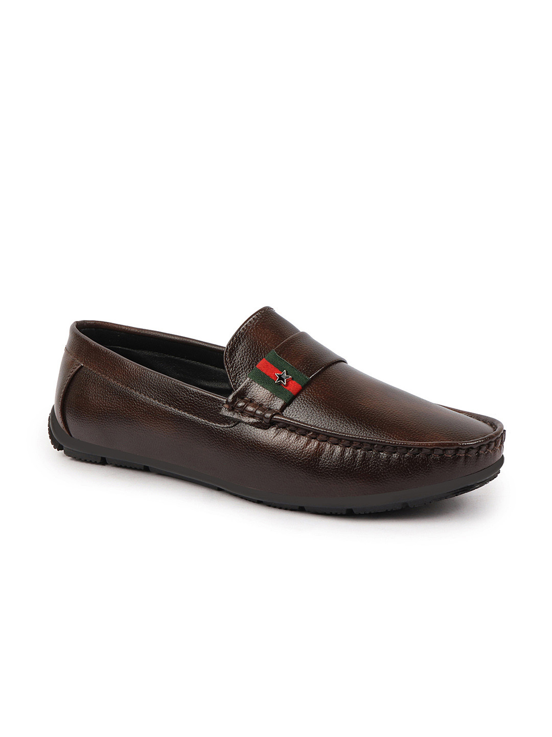 

FAUSTO Men Brown Textured PU Loafers