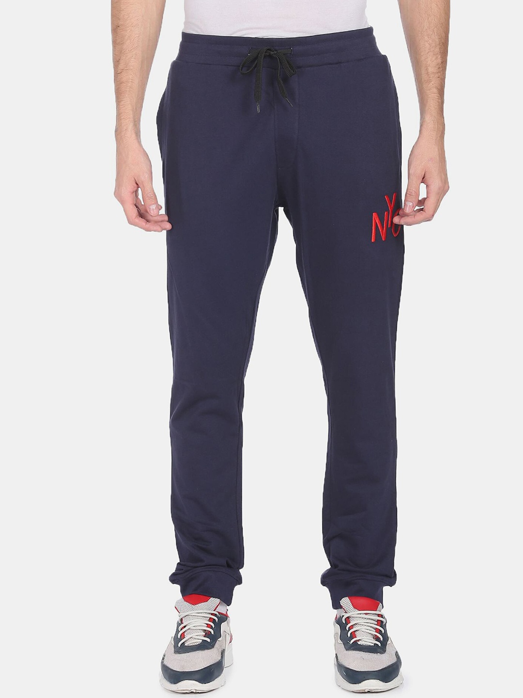 

Arrow Sport Men Blue Solid Pure Cotton Straight-Fit Track Pants