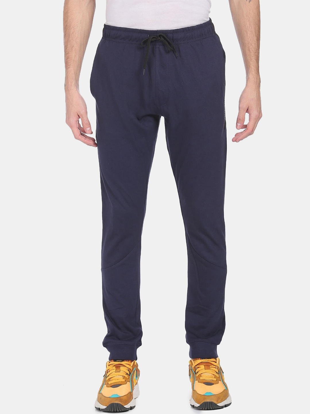 

Arrow Sport Men Navy Blue Solid Pure Cotton Joggers