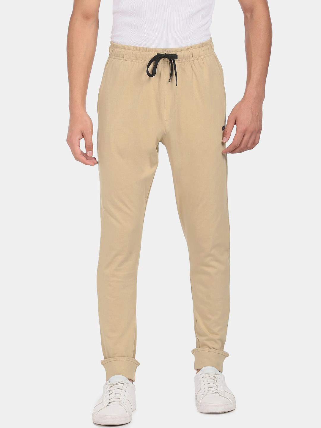 

Arrow Sport Men Beige Solid Pure-Cotton Joggers