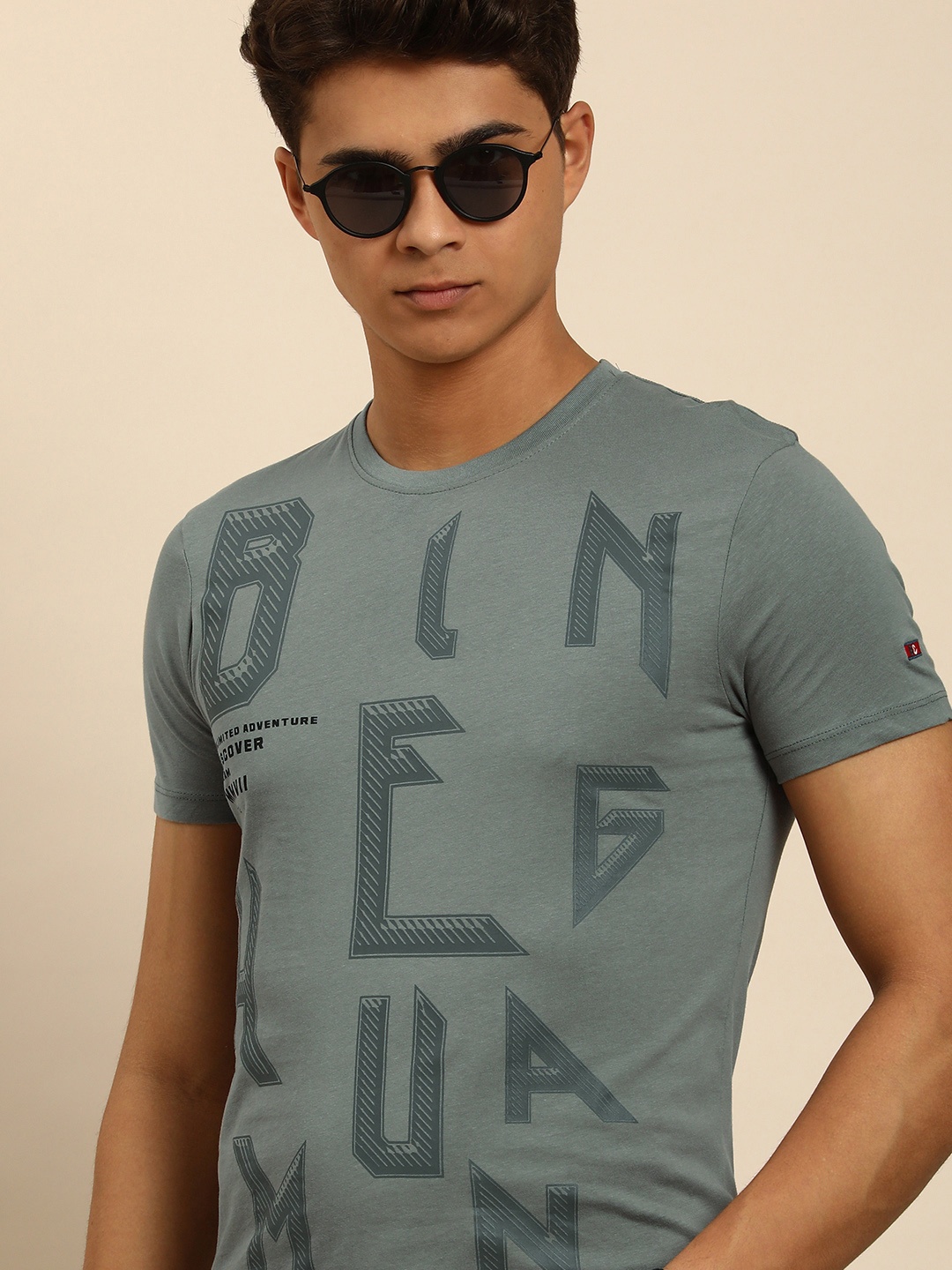 

Being Human Men Grey Brand Logo Printed T-shirt