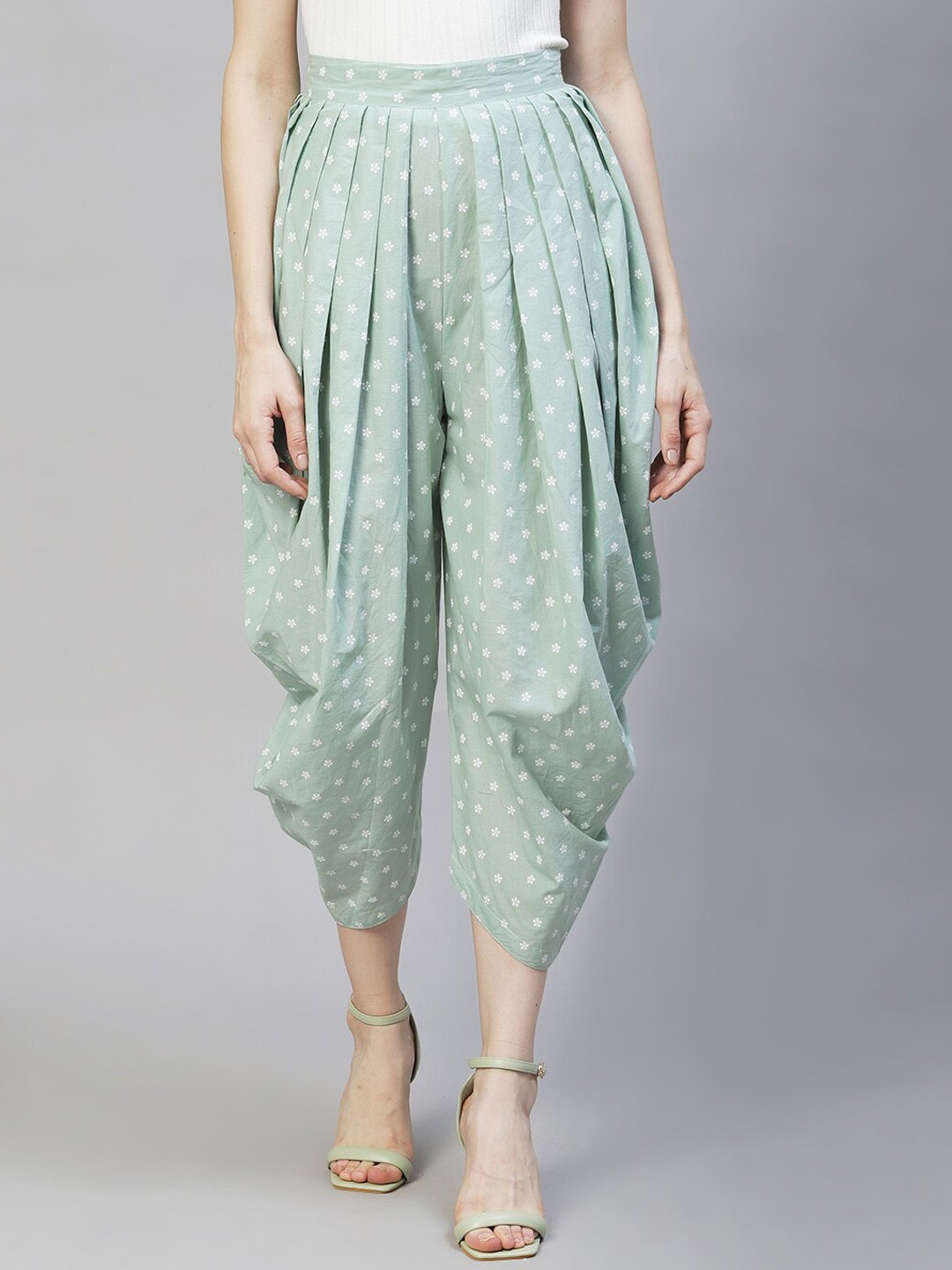 

FASHOR Women Green Printed Dhotis