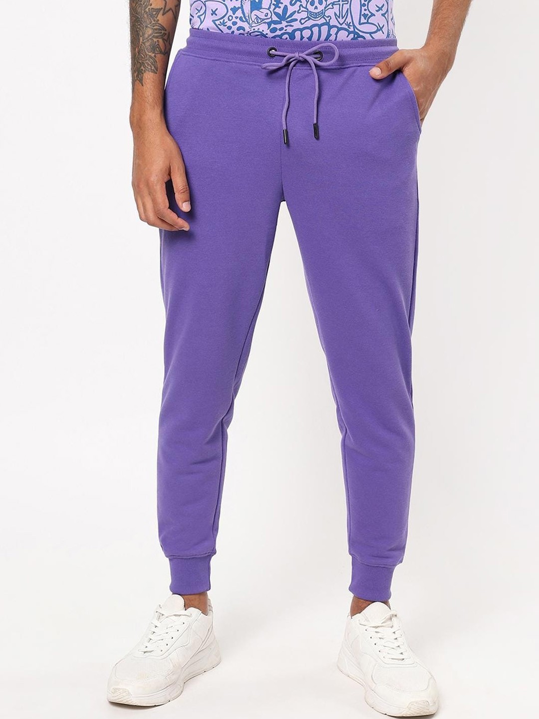 

Bewakoof Men Purple Solid Joggers