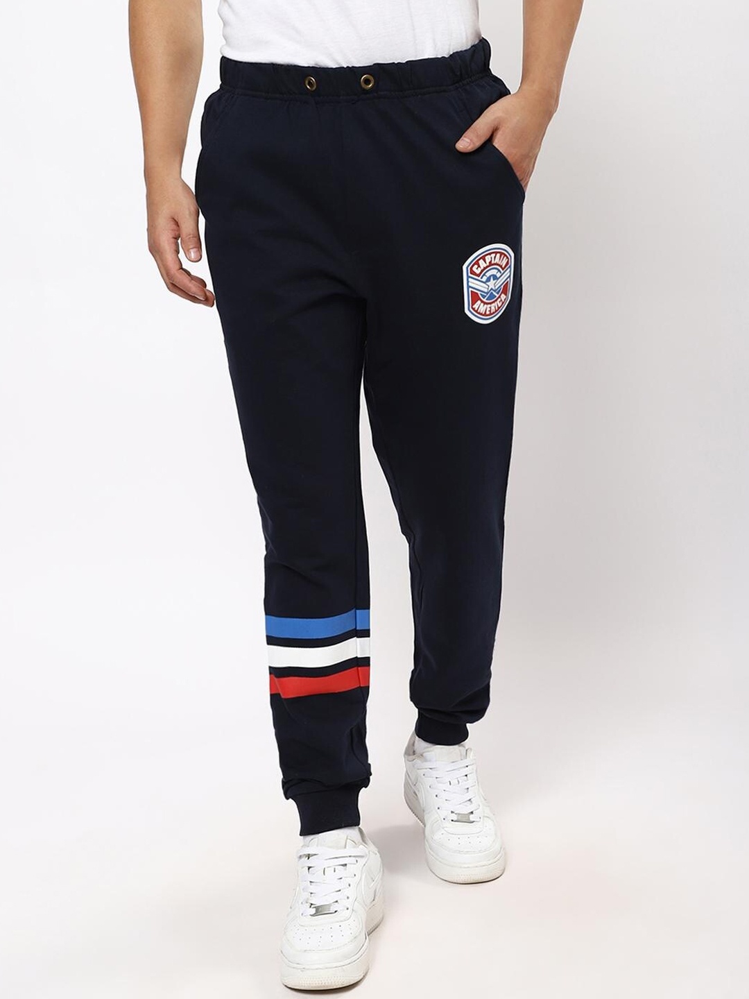 

Bewakoof Men Blue Printed Joggers
