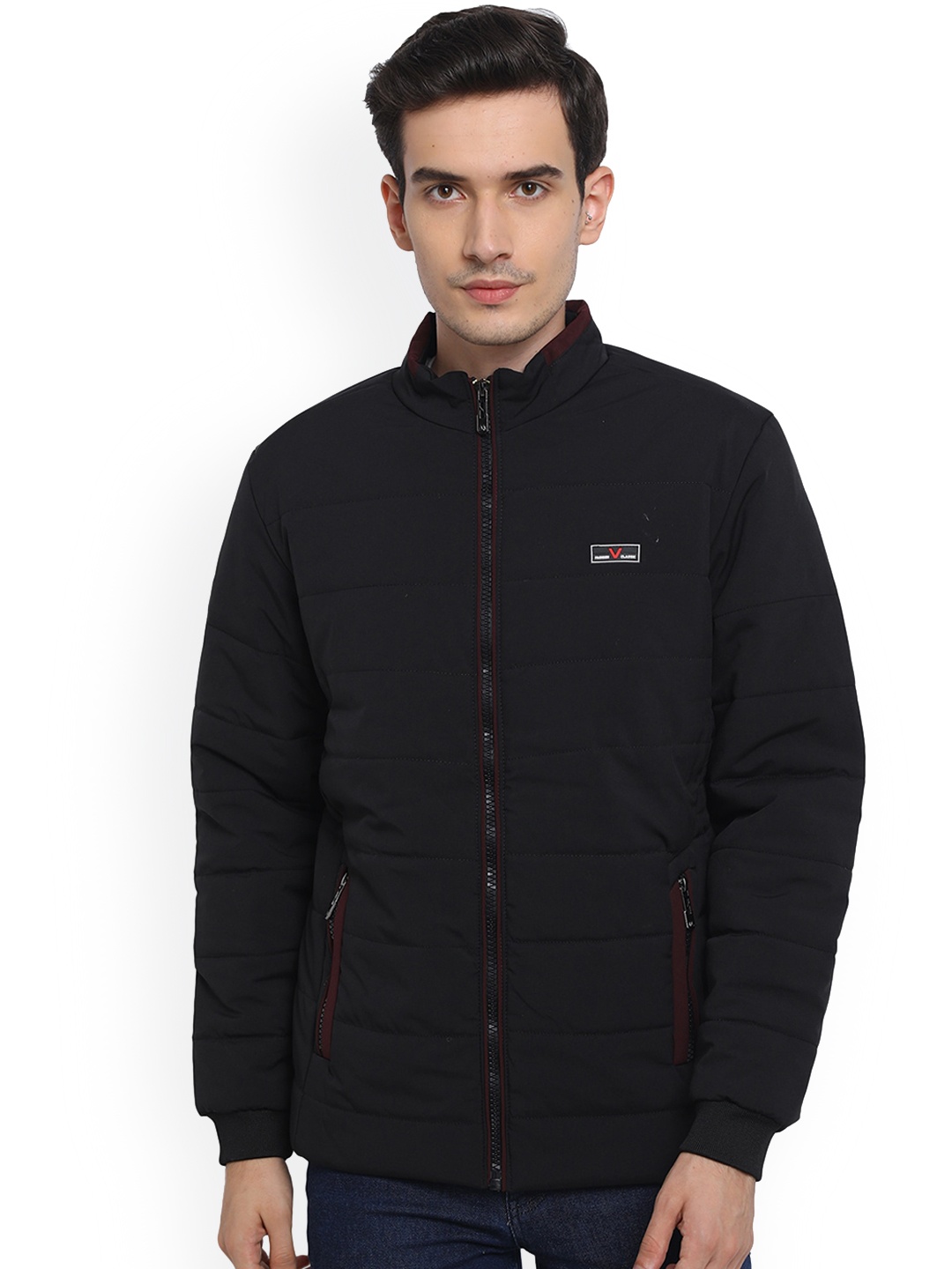 

AD & AV Men Black Water Resistant Crop Quilted Jacket