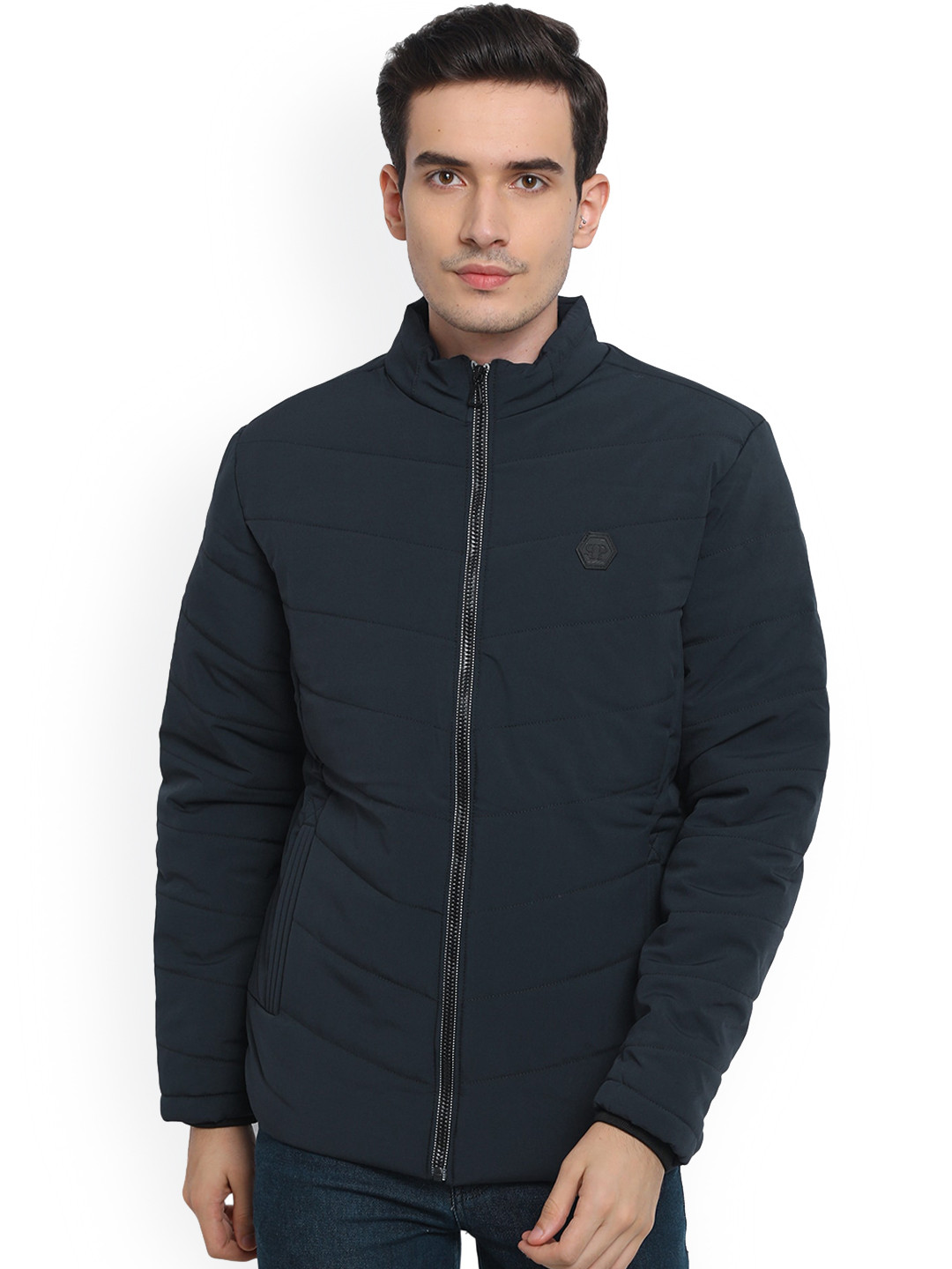 

AD & AV Men Charcoal Water Resistant Padded Jacket