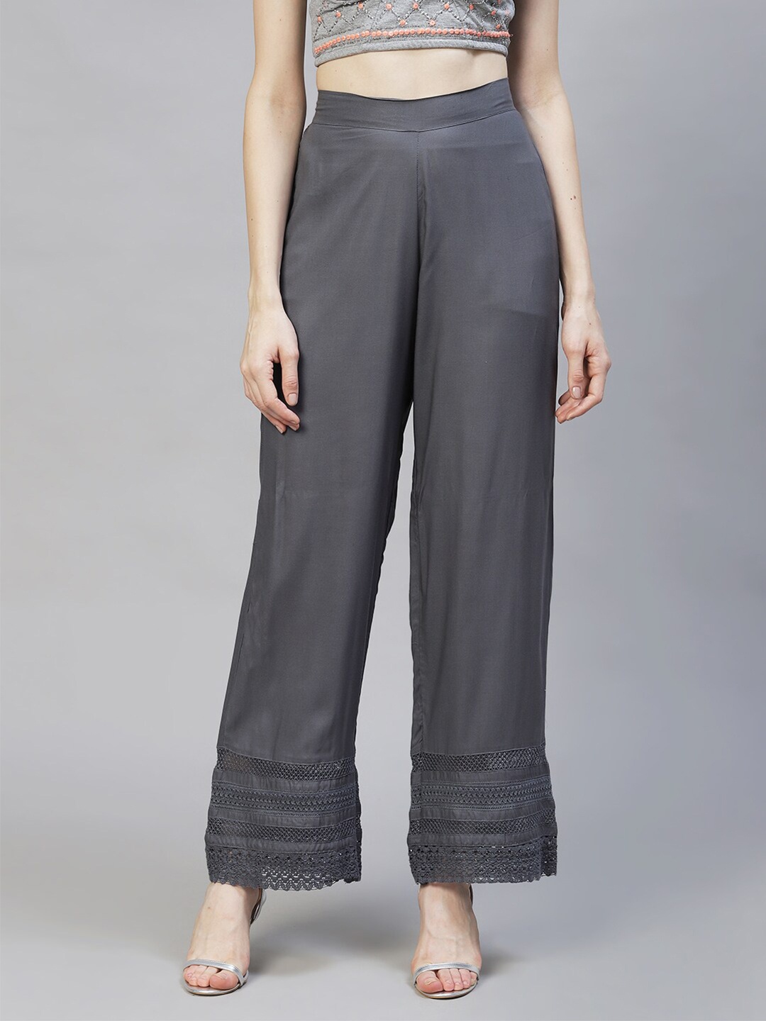 

FASHOR Women Grey Palazzos