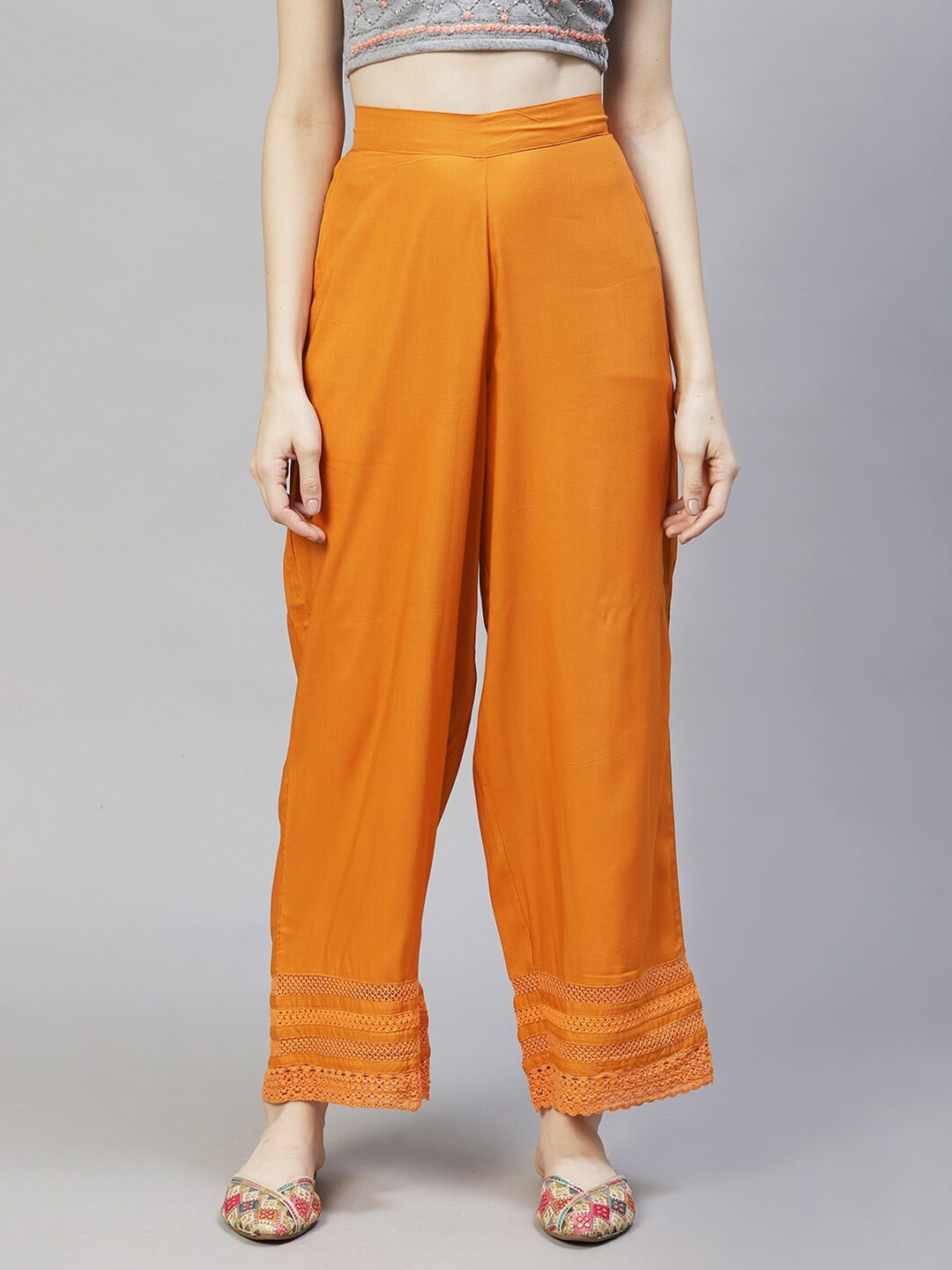 

FASHOR Women Orange Ethnic Palazzos