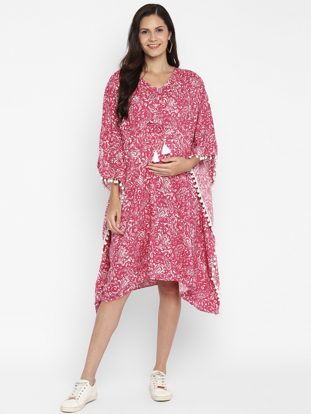 

Momsoon Maternity Pink Floral Maternity Kaftan Dress