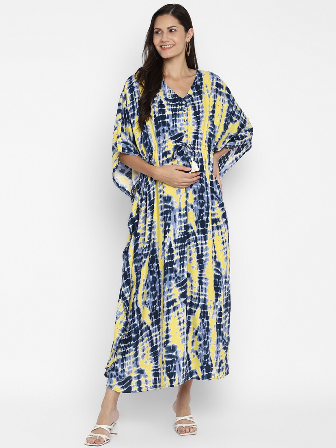 

Momsoon Maternity Blue Tie and Dye Dyed Kaftan Midi Dress