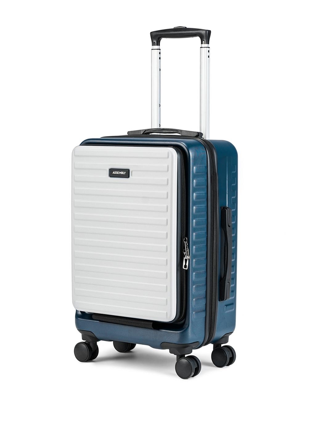 

Assembly Colorblocked Hard-Sided Cabin-Sized Trolley Suitcase 40L, Blue