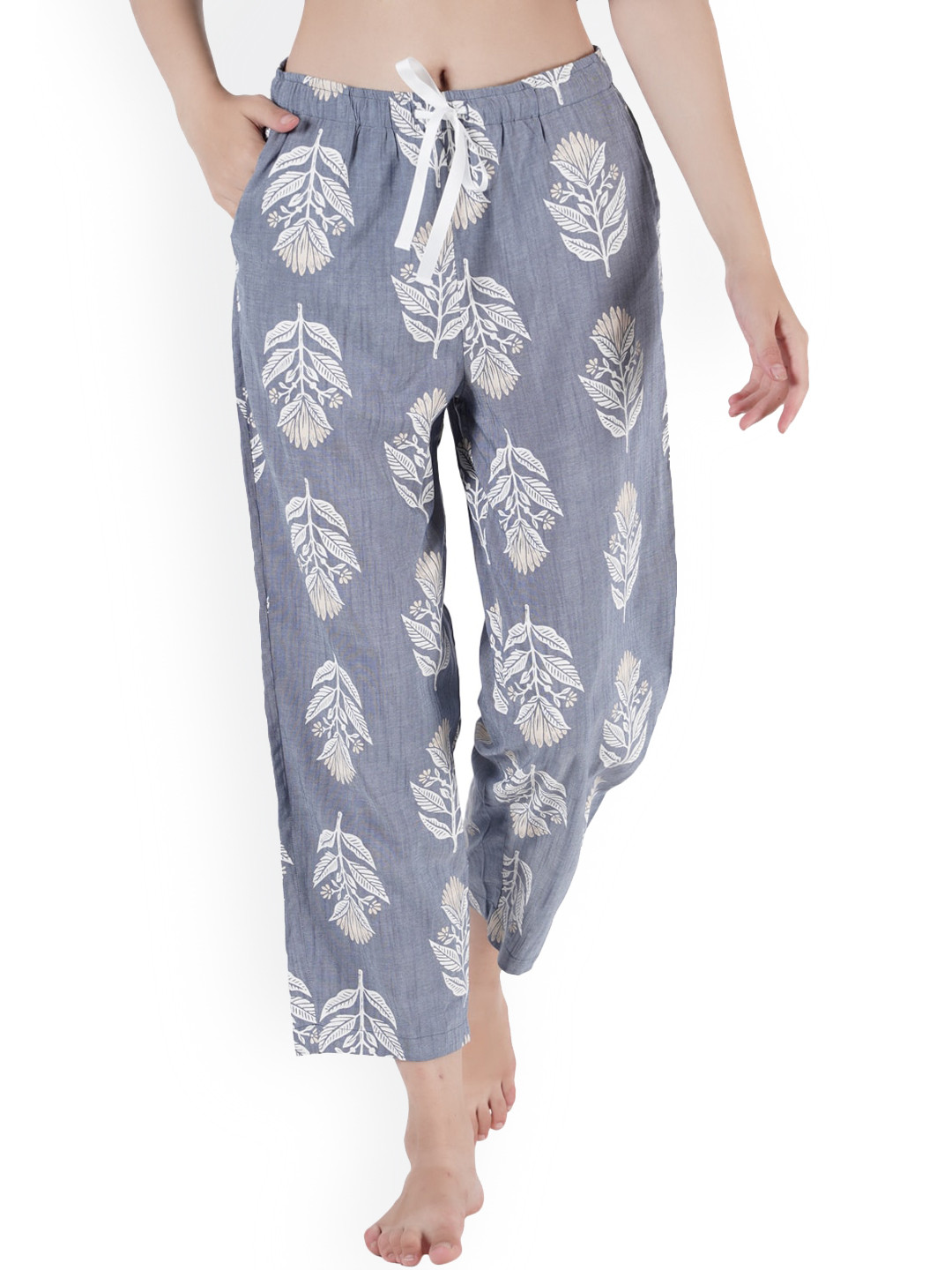 

Style Shoes Women Blue & White Printed Lounge Pants