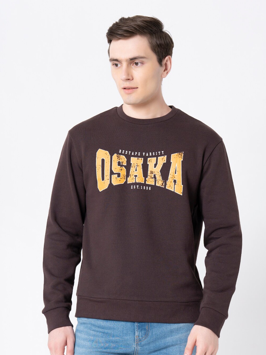 

Red Tape Men Brown Printed Sweatshirt