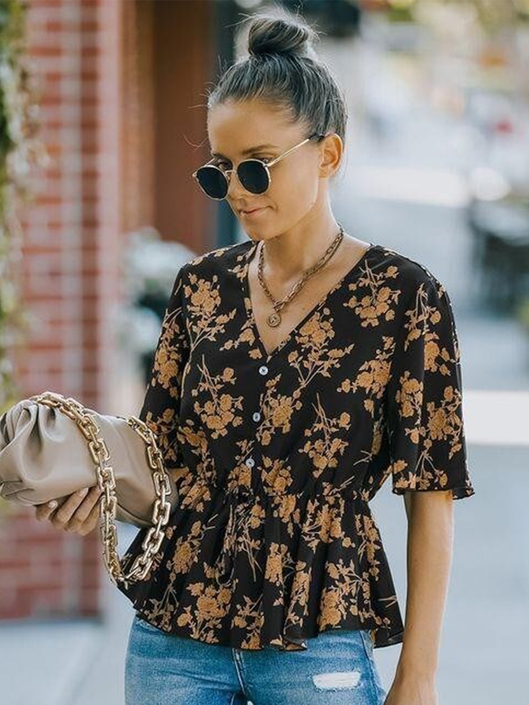 

La Aimee Multi-Coloured Floral Top