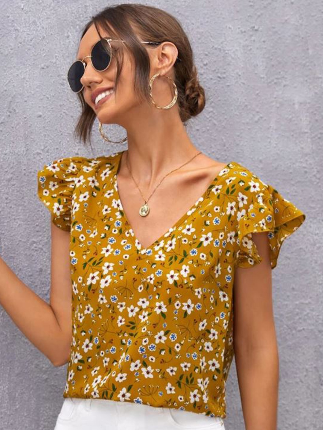 

La Aimee Multi-Coloured Floral Top