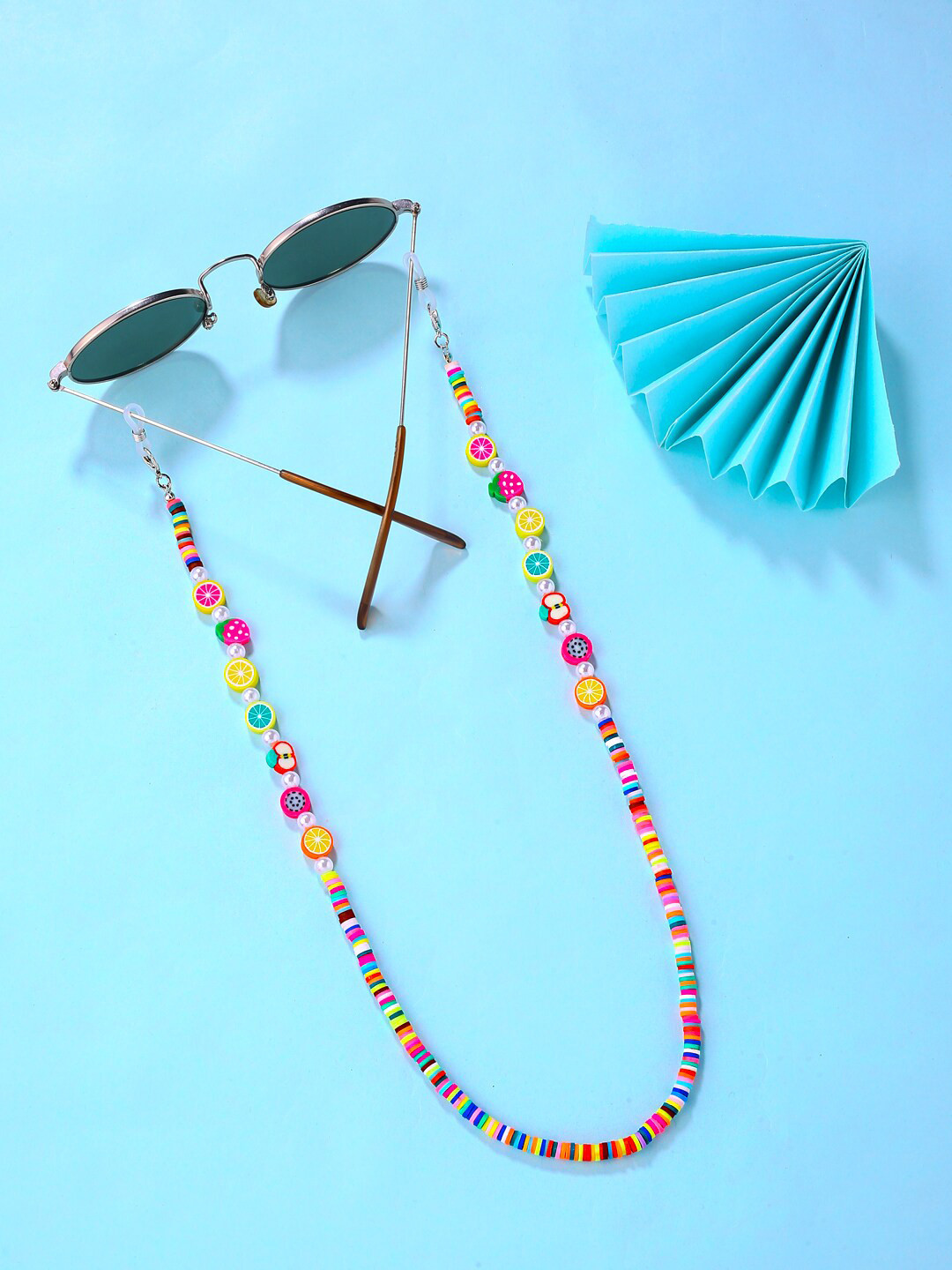 

Melbees by Yellow Chimes Unisex Kids Multicolor Beaded Face Mask Chain & Sunglasses Chain, Multi