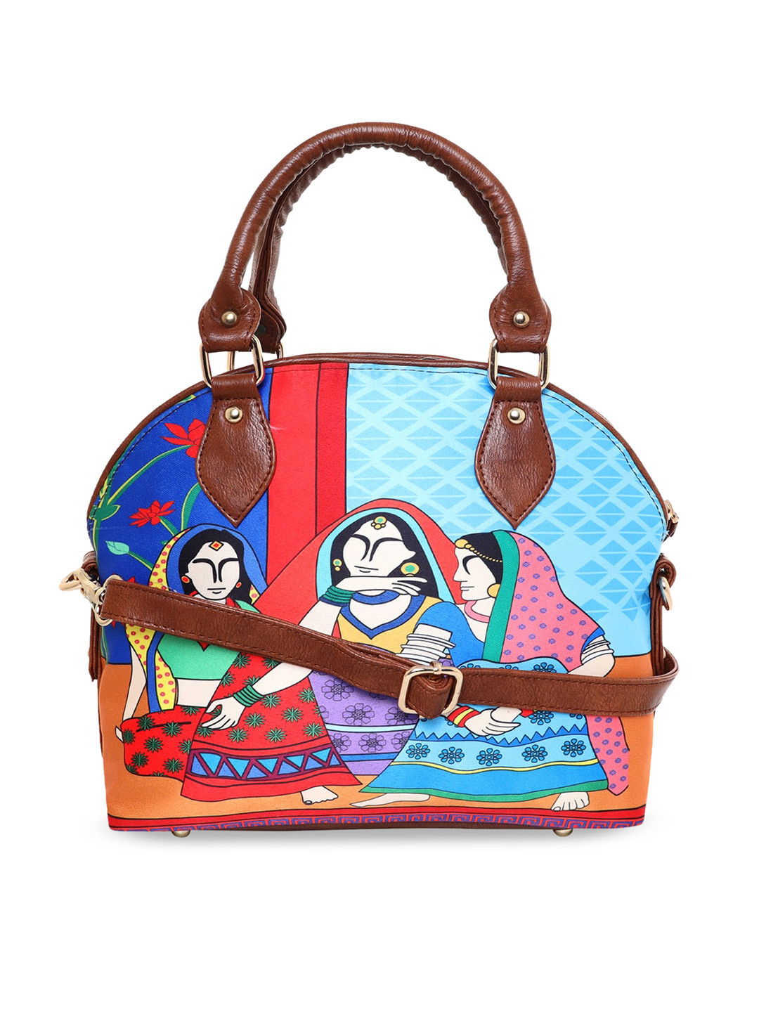 

Sabhyata Multicoloured Printed Structured Handheld Bag, Multi