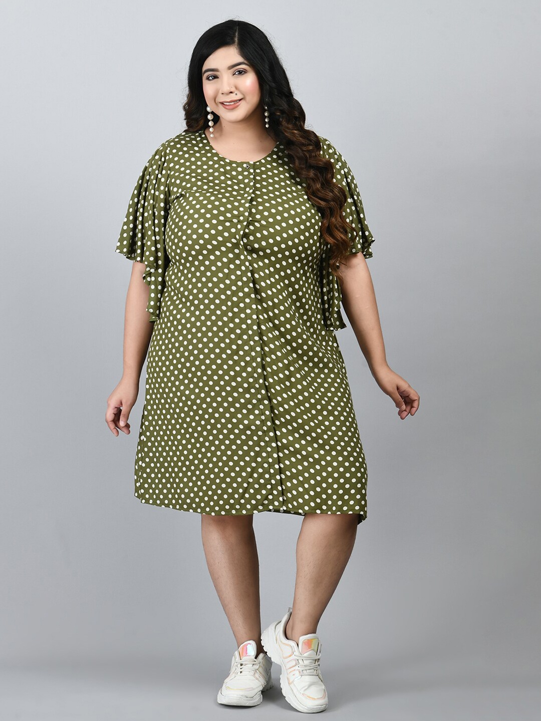 

PrettyPlus by Desinoor com Plus Size Green A-Line Dress