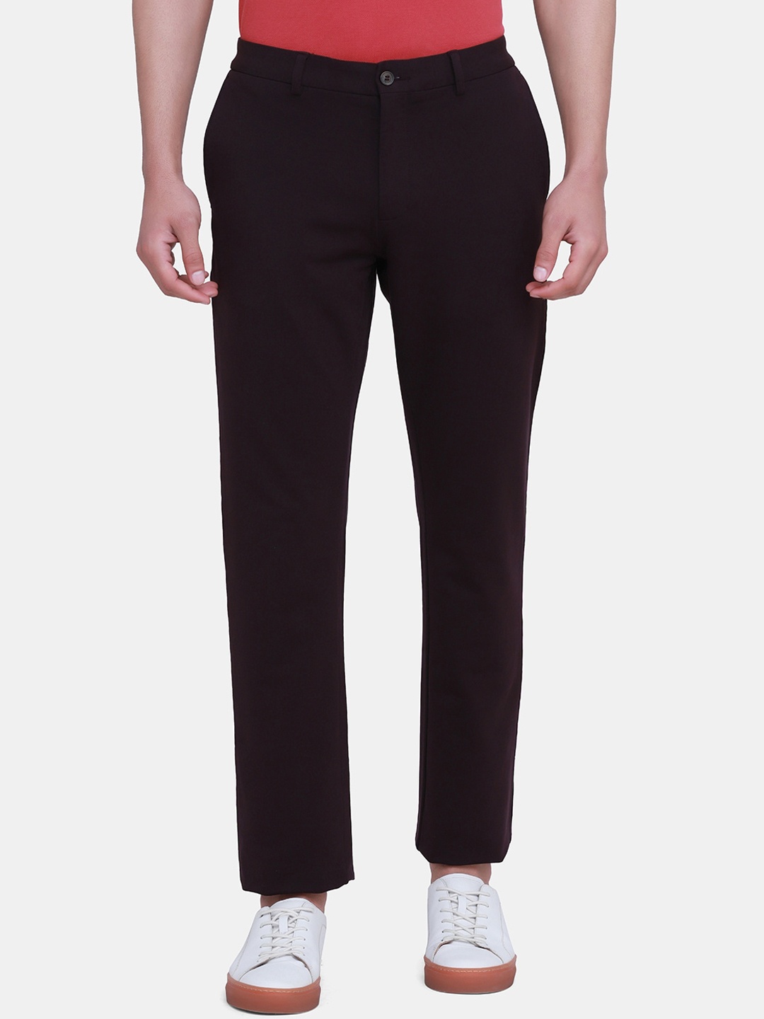 

Blackberrys Men Maroon Slim Fit Trousers