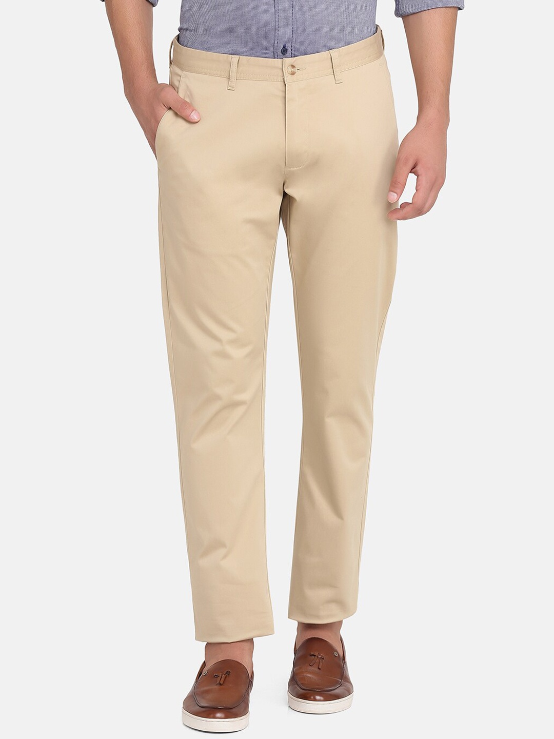 

Blackberrys Men Beige Slim Fit Trousers