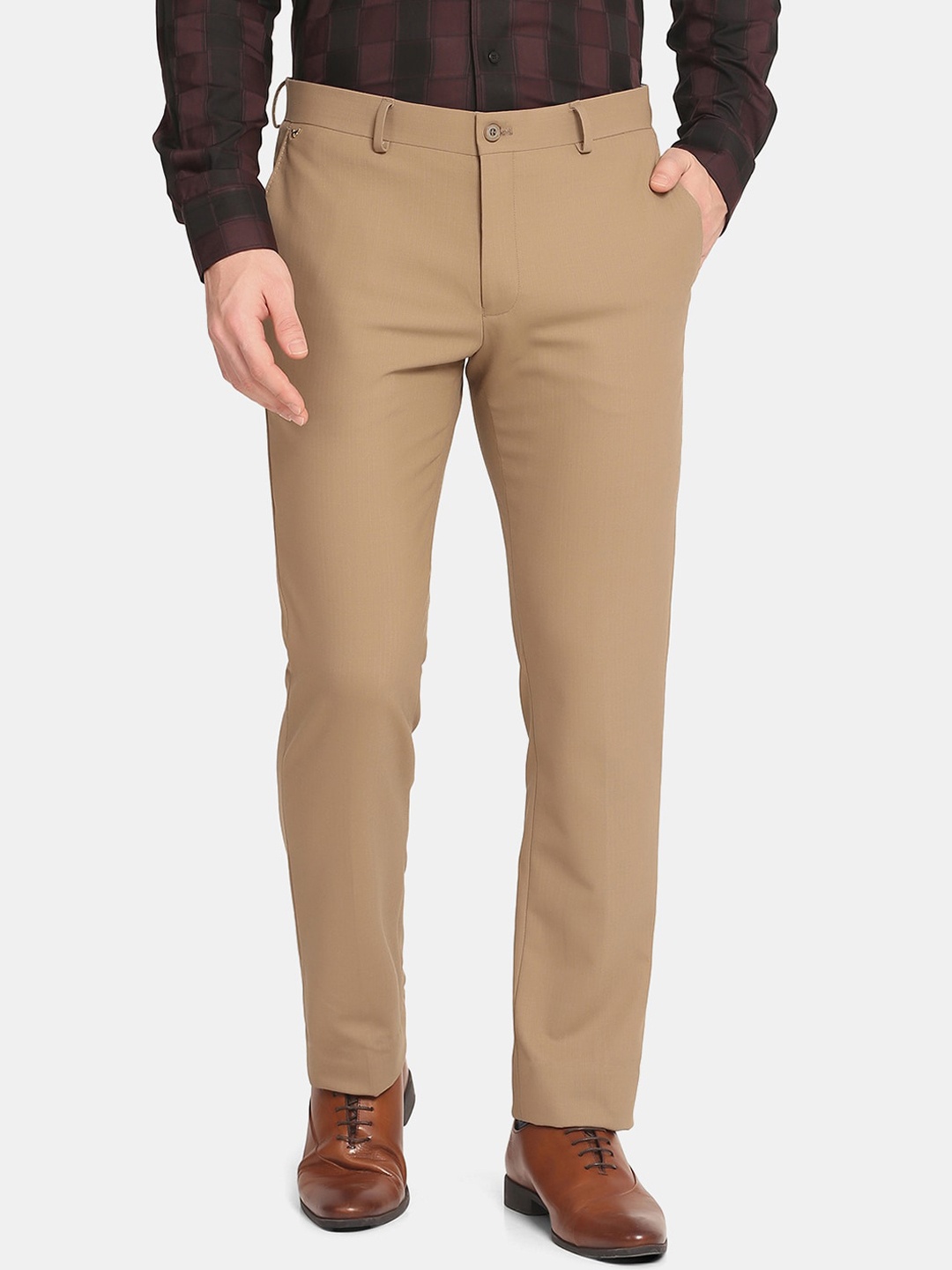 

Blackberrys Men Beige Slim Fit Trousers