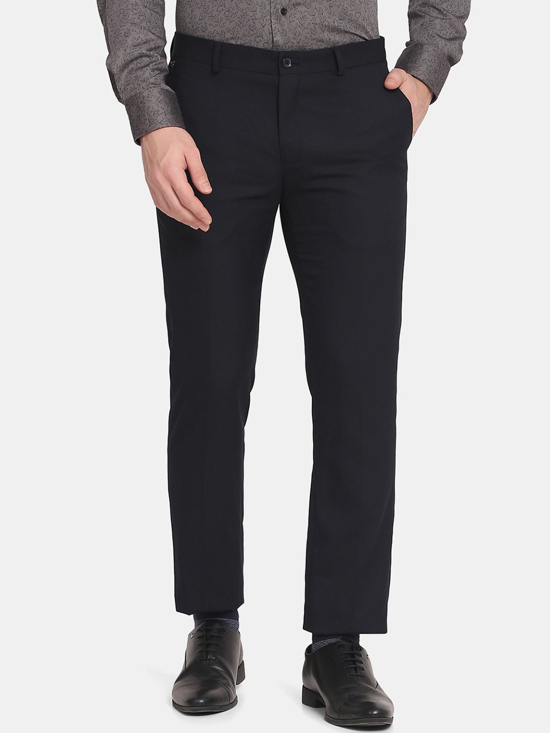 

Blackberrys Men Navy Blue Slim Fit Trousers