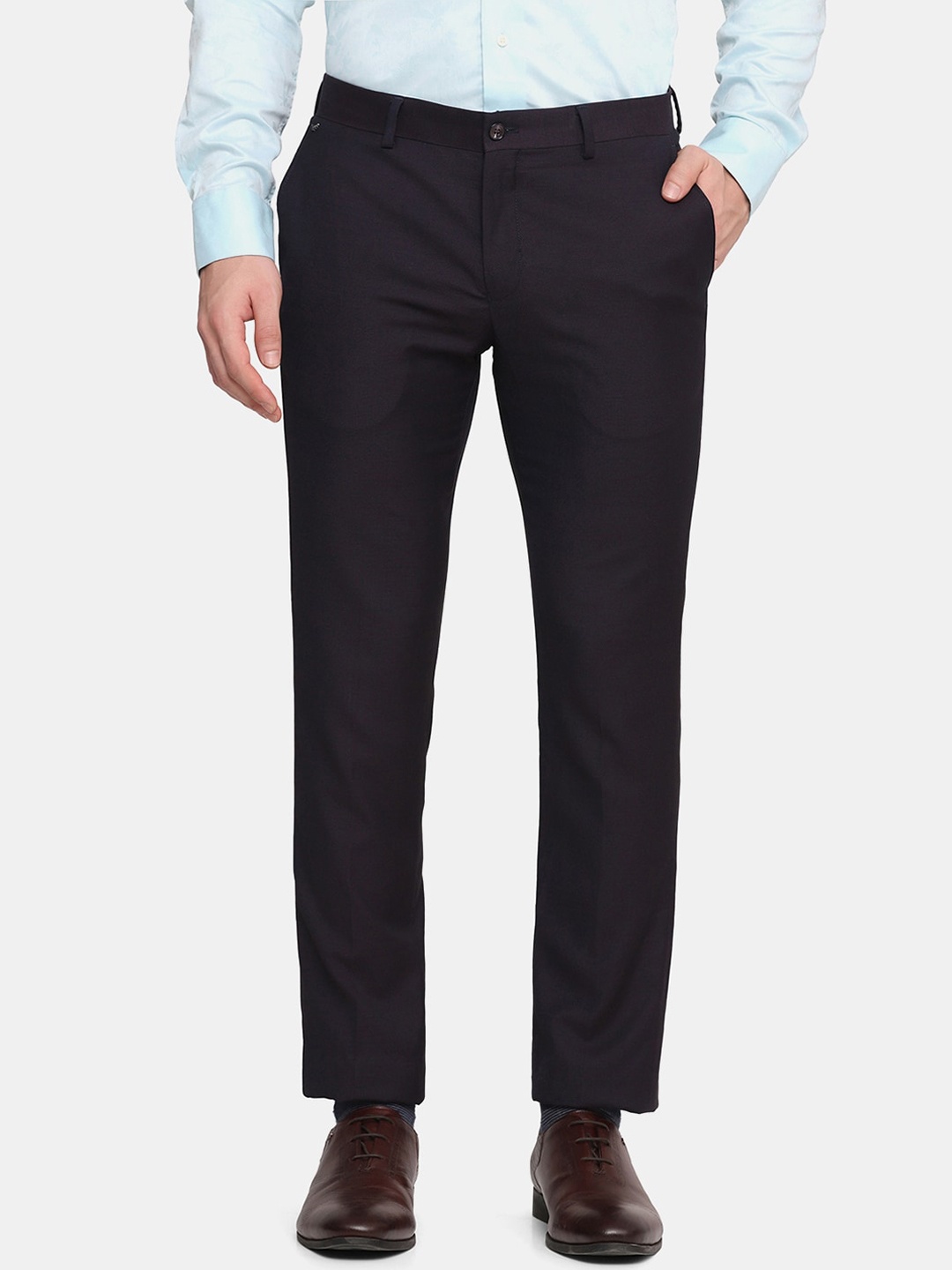 

Blackberrys Men Burgundy Skinny Fit Formal Trouser