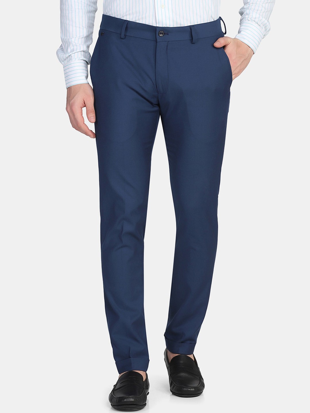 

Blackberrys Men Blue Skinny Fit Formal Trouser