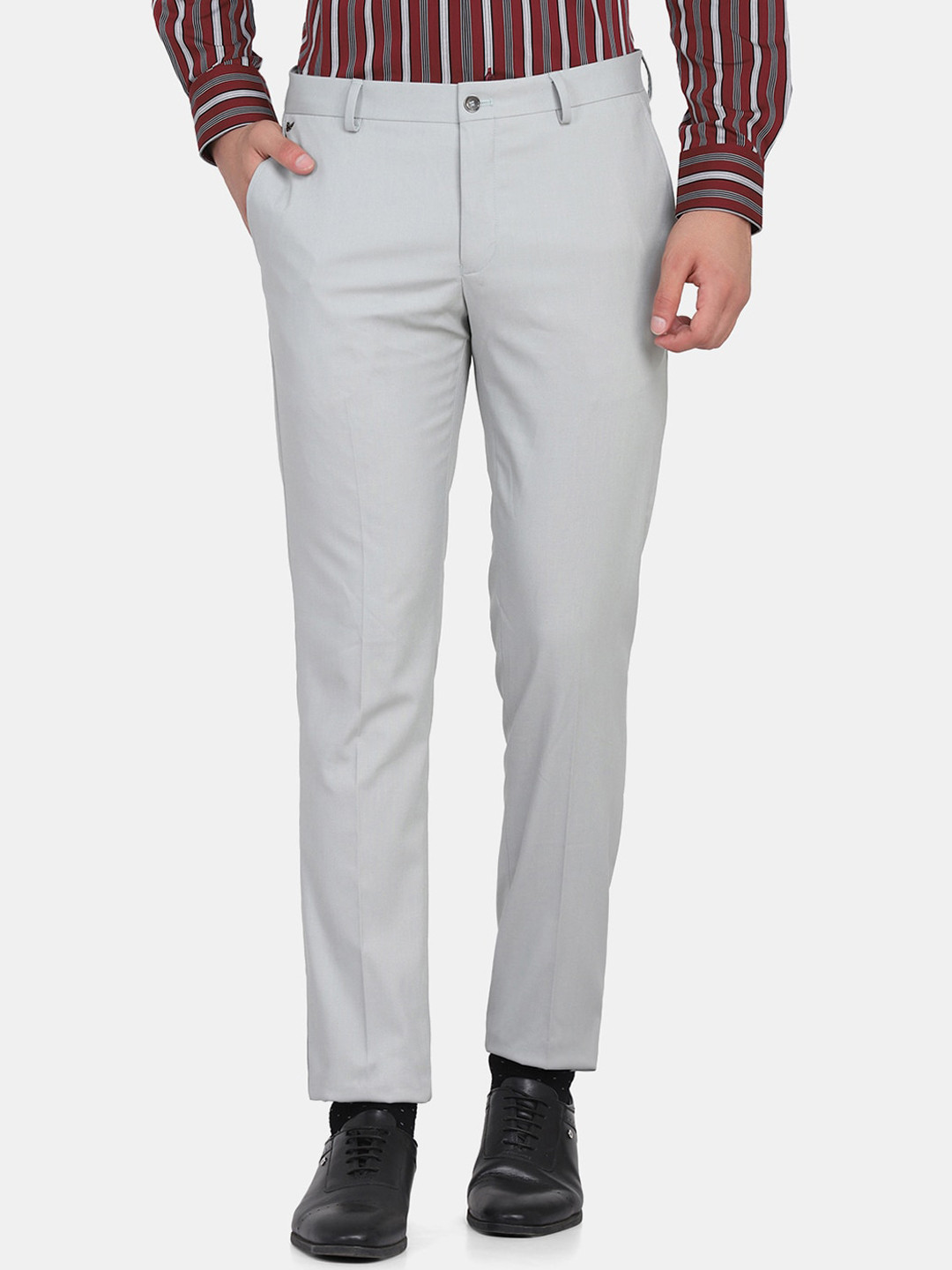 

Blackberrys Men Grey Skinny Fit Formal Trouser