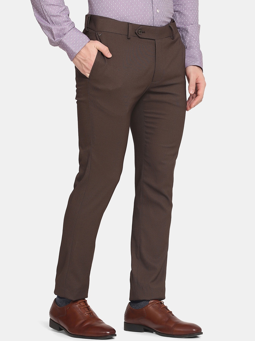 

Blackberrys Men Brown Skinny Fit Formal Trouser