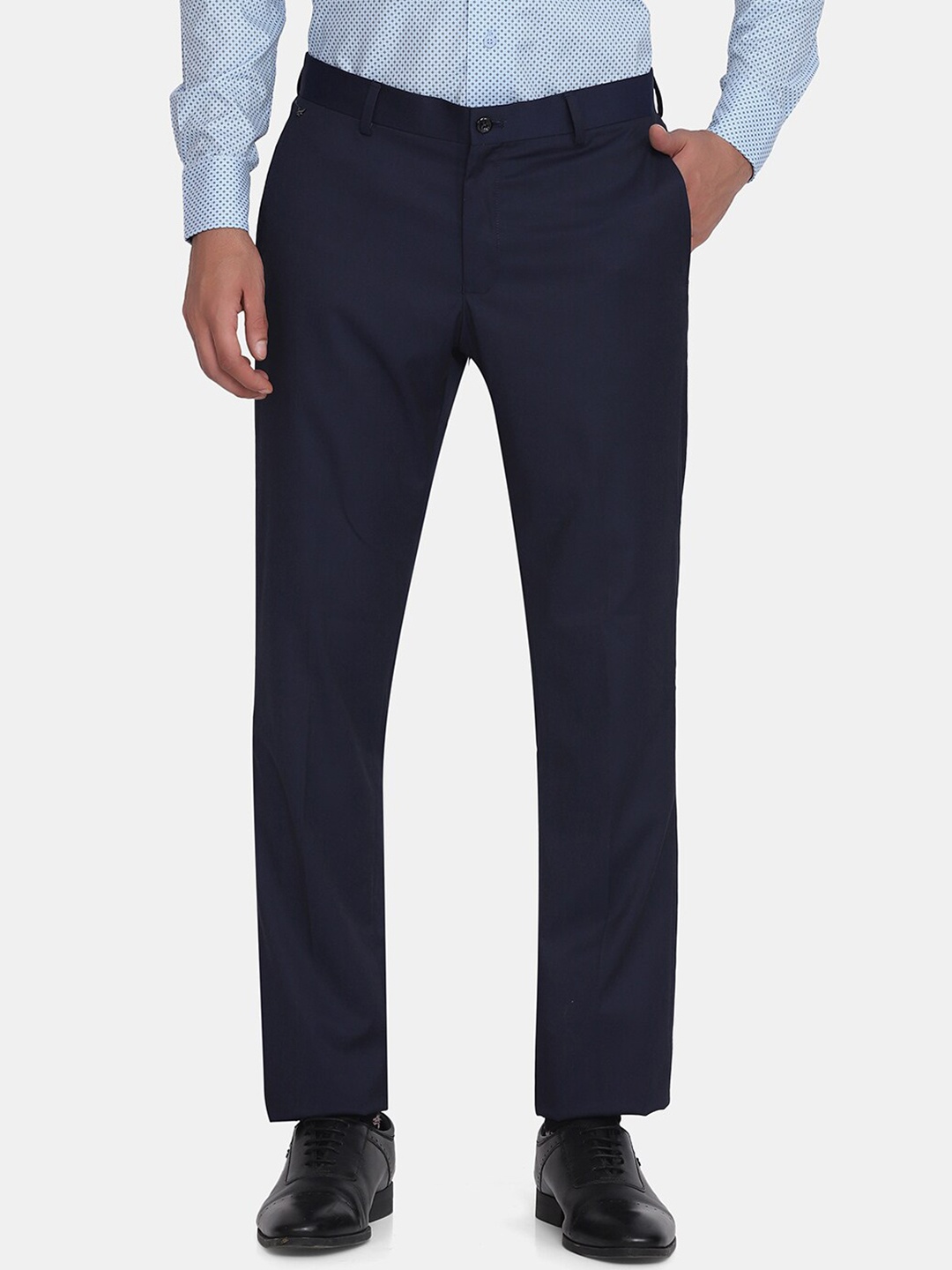 

Blackberrys Men Navy Blue Slim Fit Formal Trousers