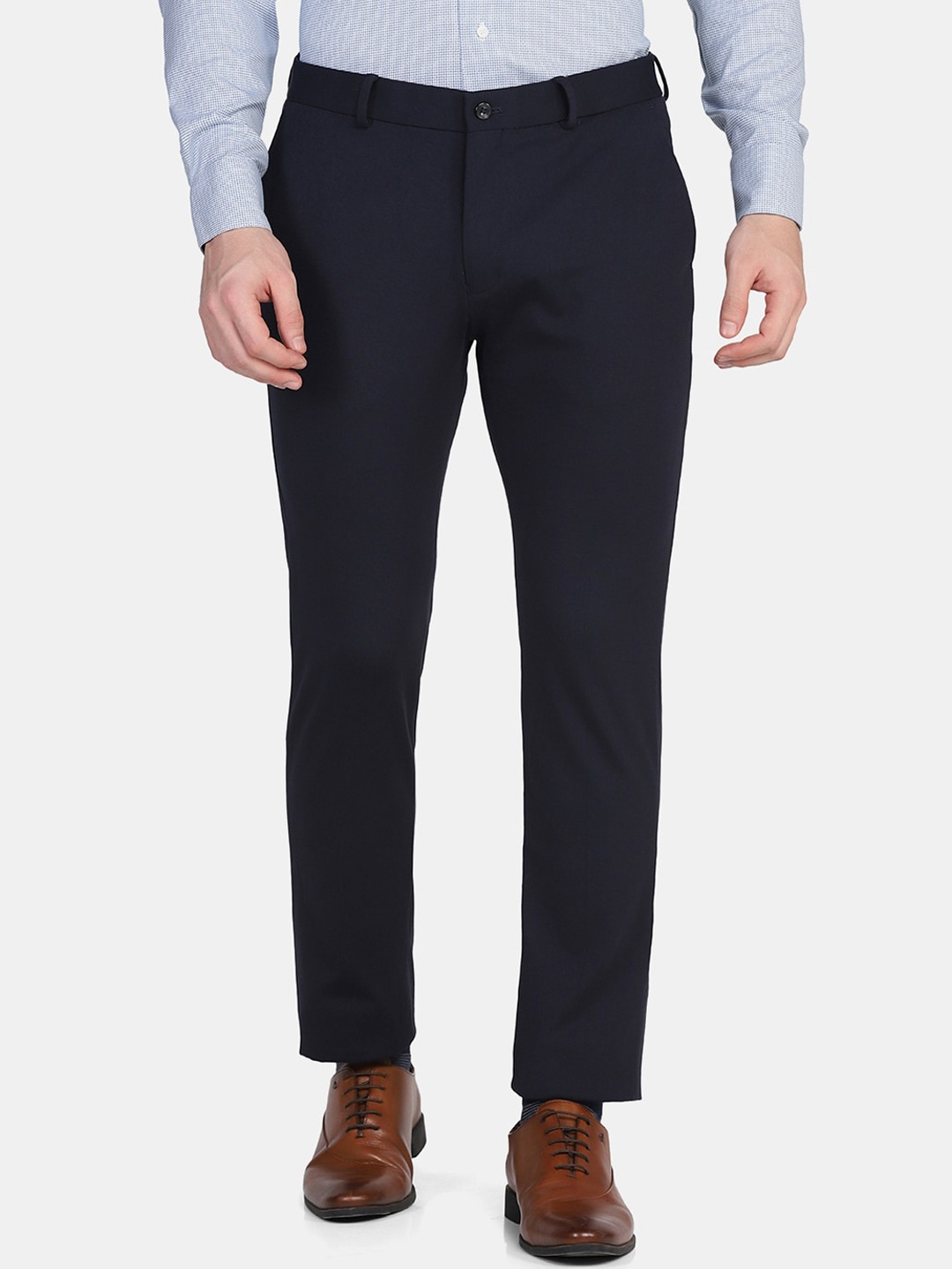 

Blackberrys Men Navy Blue Slim Fit Solid Trousers