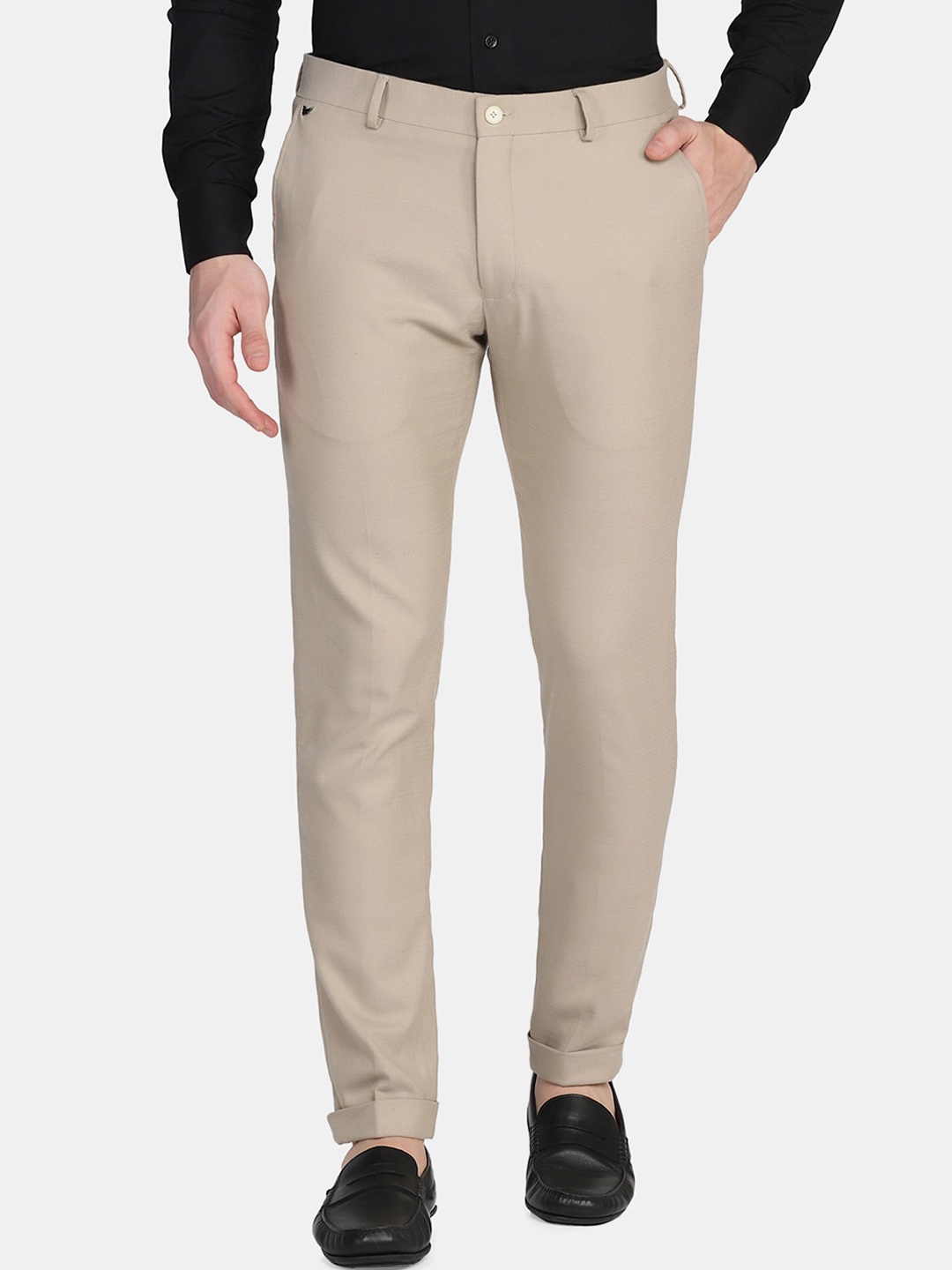 

Blackberrys Men Beige Slim Fit Chinos Trousers